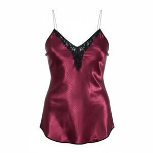 Vintage 80s Lucie Ann Crimson Satin Slip - L